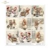 dzieci, święta, zima, bałwan, sanki, choinka, śnieg, prezenty, wieniec, dom, pies, retro, vintage*children, holidays, winter, snowman, sled, Christmas tree, snow, presents, wreath, house, dog, retro, vintage